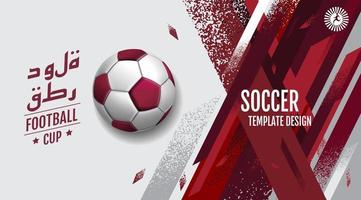 voetbal lay-out sjabloonontwerp, voetbal, rode magenta toon, sport achtergrond, vertaling voetbal vector