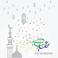 eid mubarak arabische kalligrafie voor de viering van het festival van de moslimgemeenschap vector