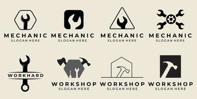 set van mechanisch logo vectorontwerp