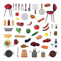 set van bbq vector