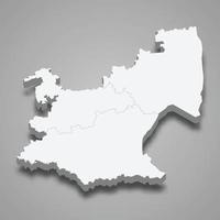 3d isometrische kaart van mpumalanga is een provincie van zuid-afrika vector