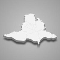 3d isometrische kaart van Zuid-Moravië is een regio van Tsjechië vector