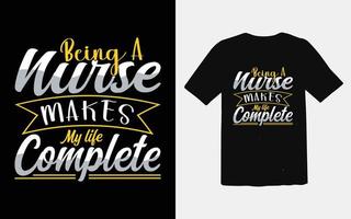 verpleegster t-shirt ontwerp typografische vector