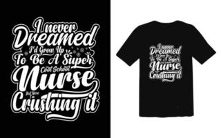 verpleegster t-shirt ontwerp typografische vector