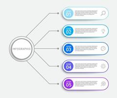 infographic ontwerp met pictogrammen en 5 opties of stappen. infographics voor bedrijfsconcept vector