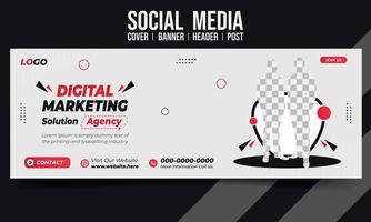 digitaal marketingbureau sociale media dekking banner header post vector sjabloon