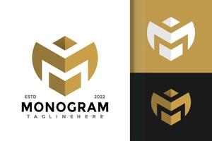 letter m monogram logo vector ontwerpsjabloon
