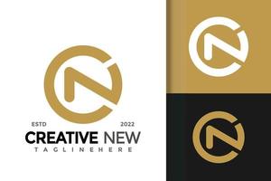 brief cn of nc monogram logo vector ontwerpsjabloon