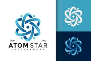 kern atoom ster logo vector ontwerpsjabloon