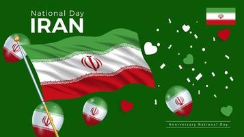 gelukkige nationale dag iran. banner, wenskaart, flyer ontwerp. poster sjabloonontwerp vector
