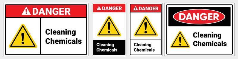 veiligheidsteken reinigingschemicaliën. gevaar teken. osha en ansi standaard teken. vector