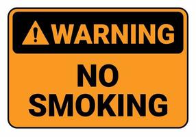 waarschuwing niet roken. veiligheid teken vectorillustratie. osha en ansi standaard teken. eps10 vector