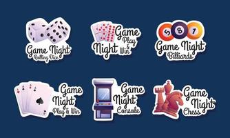 spel nacht sticker vector