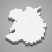 3D-kaart van Shropshire is een ceremonieel graafschap van Engeland vector