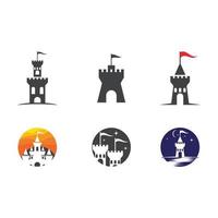 kasteel logo sjabloon vector symbool pictogram ontwerp