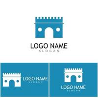 kasteel logo sjabloon vector symbool pictogram ontwerp