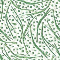 sjalot twijgen en stukjes groen vector naadloos patroon