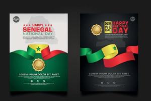 set poster promoties senegal gelukkige republiek dag achtergrond sjabloon. vector