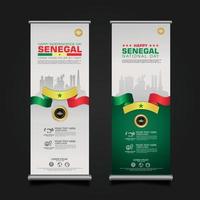 roll-up bannerpromoties instellen senegal happy republic day achtergrondsjabloon vector