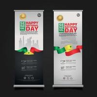 roll-up bannerpromoties instellen senegal happy republic day achtergrondsjabloon vector