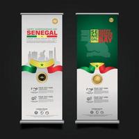 roll-up bannerpromoties instellen senegal happy republic day achtergrondsjabloon vector