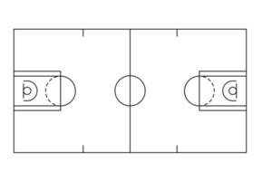 schetsstijl voor basketbalveld vector