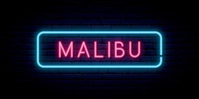 Malibu neon teken. vector
