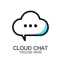 chat-logo, tekstballon in cloudvorm, voor een bedrijfslogo of -symbool vector