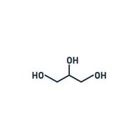 glycerol molecuul. glycerine chemie formule. crème ingrediënt. vector