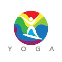 logo ontwerp van mensen die yoga doen symbool pictogram illustratie vector