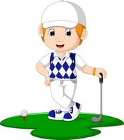 golfer man cartoon vector