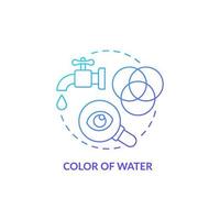 kleur van water blauw kleurverloop concept icoon. waterkwaliteit testen abstracte idee dunne lijn illustratie. kleur meting. visuele vergelijking. geïsoleerde overzichtstekening. vector
