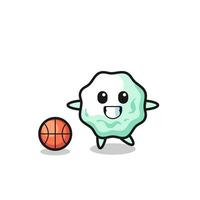 illustratie van kauwgom cartoon speelt basketbal vector