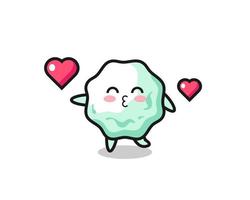 kauwgom karakter cartoon met kussend gebaar vector