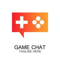 chat-logo, spraakballon gamepad-formulier, voor een bedrijfslogo of -symbool vector