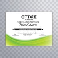 abstracte groene golf diploma certificaat ontwerp vector