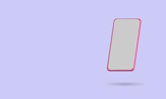3d lege roze smartphone mock up cartoon vectorillustratie het beste voor uw eigendomsinhoud vector
