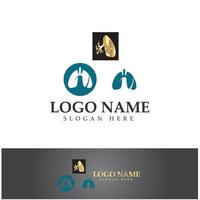 longgezondheid en zorg logo sjabloon, embleem, ontwerpconcept, creatief symbool, pictogram, vectorillustratie. vector