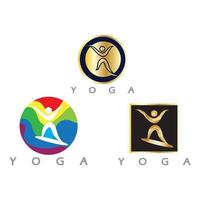 logo ontwerp van mensen die yoga doen symbool pictogram illustratie vector