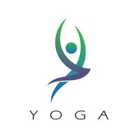 logo ontwerp van mensen die yoga doen symbool pictogram illustratie vector