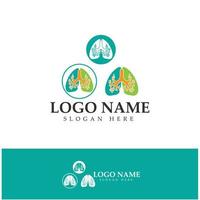 longgezondheid en zorg logo sjabloon, embleem, ontwerpconcept, creatief symbool, pictogram, vectorillustratie. vector