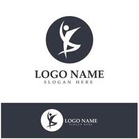 logo ontwerp van mensen die yoga doen symbool pictogram illustratie vector