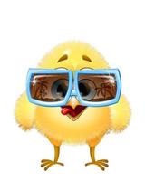 chick grappig met zonnebril vector