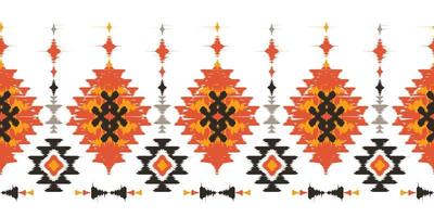 ikat handgemaakte randen prachtige kunst. Navajo chevron naadloze patroon in tribal, folk borduurwerk, Mexicaanse Azteekse geometrische kunst ornament print.design voor tapijt, inwikkeling, stof, dekking, textiel vector