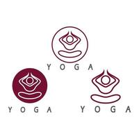 logo ontwerp van mensen die yoga doen symbool pictogram illustratie vector