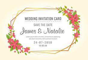 bruiloft uitnodigingskaart bloemdessin, bruiloft kaart sjabloon voor spandoek vector