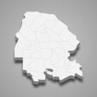 3d isometrische kaart van khuzestan is een provincie van iran vector