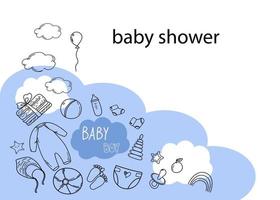 baby jongen banner doodle vector