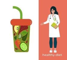 voedingsplan concept, gezonde voeding, programma cartoon vectorillustratie. vector