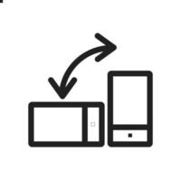 pictogram voor automatische rotatielijn vector